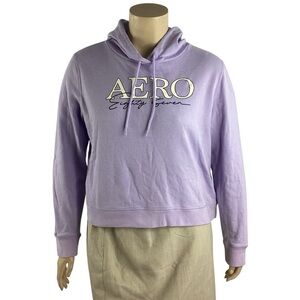 Aeropostale Aero Eighty Seven Purple Pullover Hoodie Sweatshirt XL